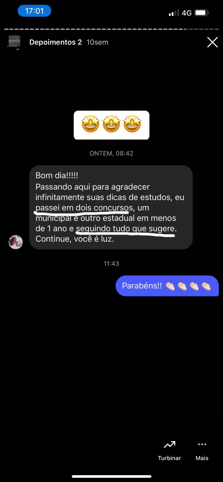 Depoimento de aluno aprovado