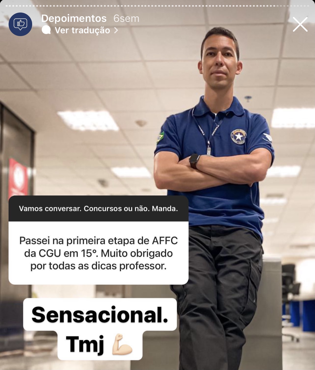 Depoimento de aluno aprovado